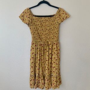 Yellow Floral Off-The-Shoulder Xhilaration Dress